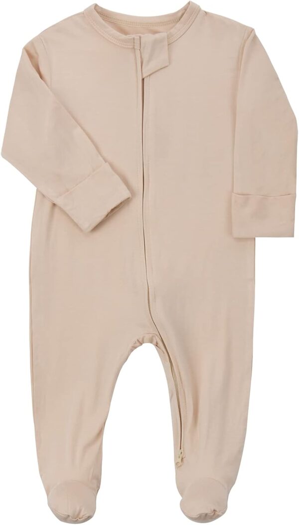 Unisex baby footed pajamas with mittens