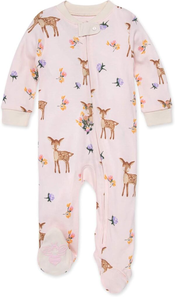 Organic cotton footed pajamas for girls