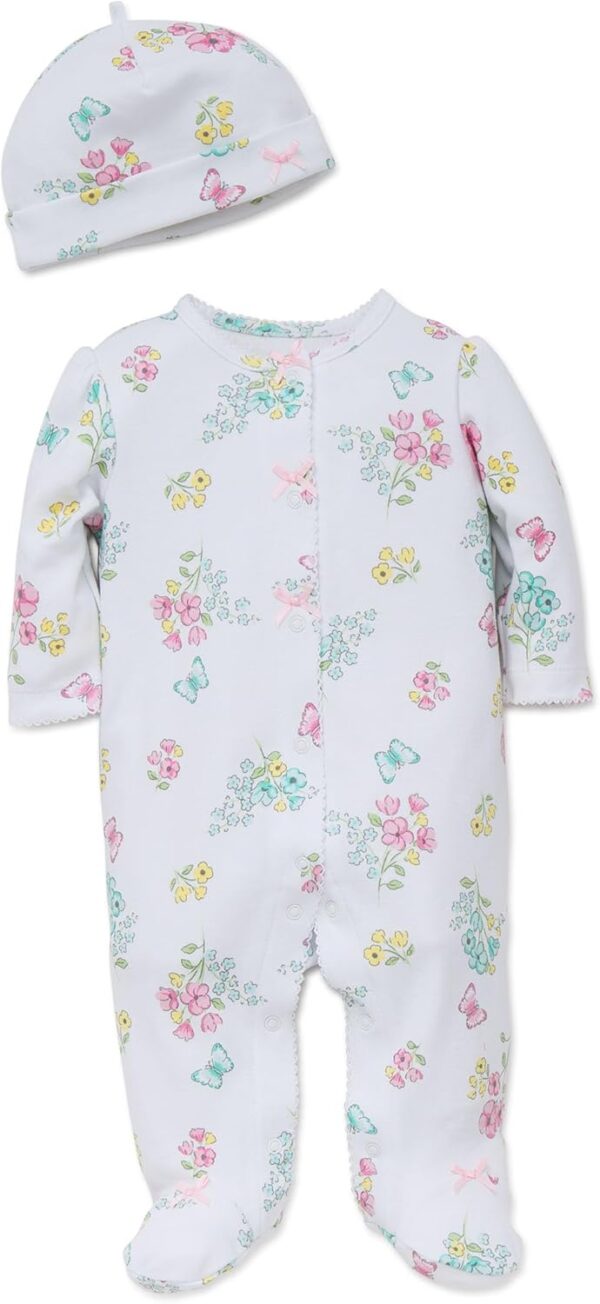 100% cotton anti-scratch label footed pajamas for girls