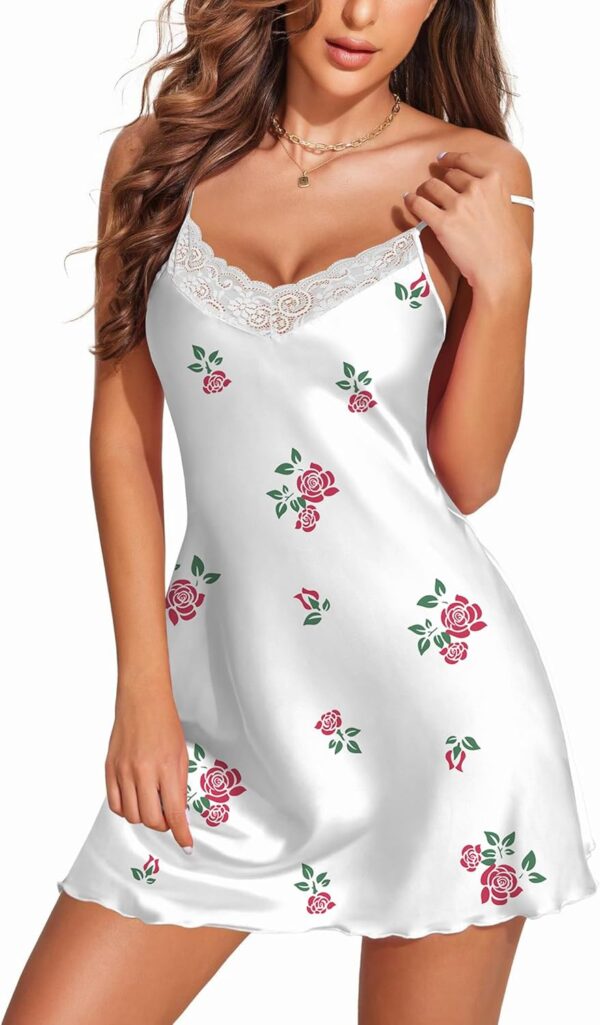 Sexy Lace Camisole Satin Silk Nightgown for Brides