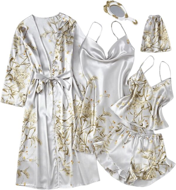 Women's Printed Satin Silk Pajama Set