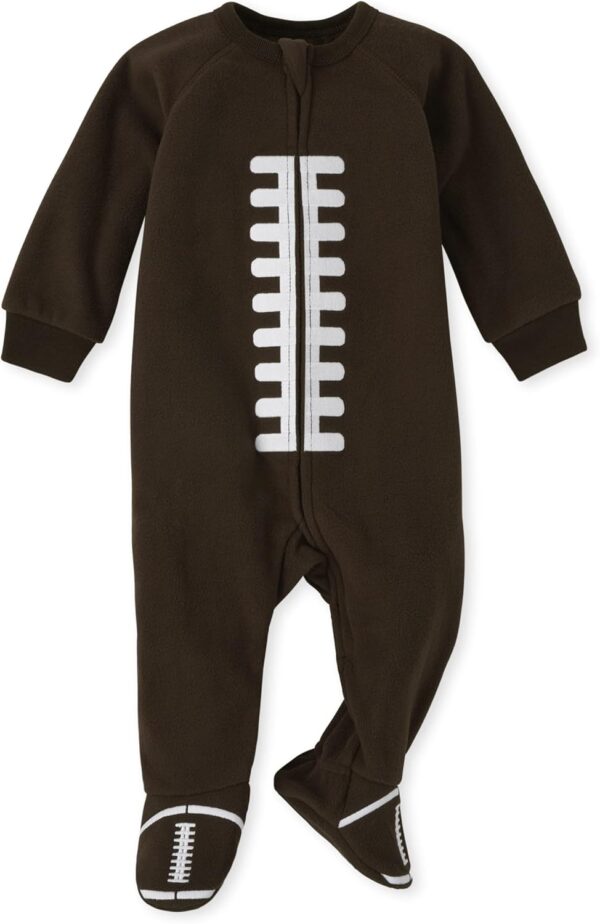 Baby soccer onesies for boys and toddlers, fleece fabric